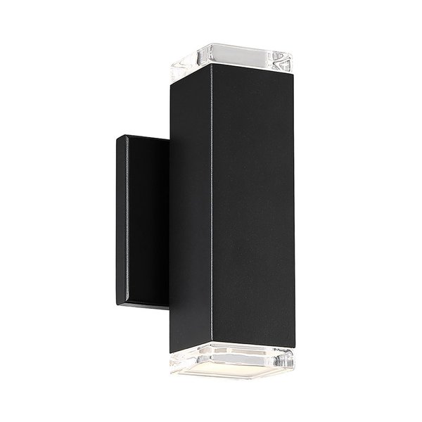 Dweled Block 2 Light LED Indoor and Outdoor Wall Light 3000K in Black WS-W618